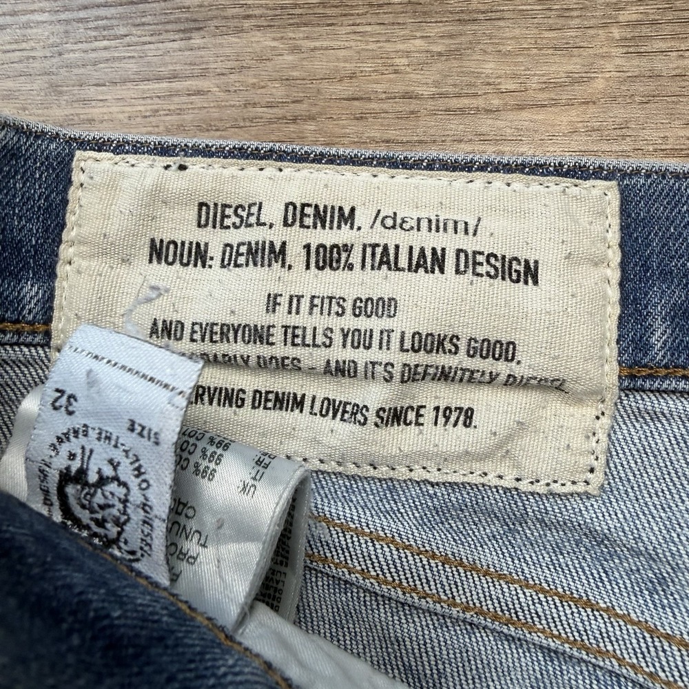 Diesel D-Strukt Jeans Men 32x34 Blue Slim Fit Stretch Italian Design Faded 009HN - Picture 6 of 15